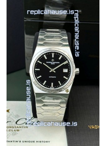 Vacheron Constantin Historiques 222 Super Clone 37MM Steel Casing Watch in Black Dial 