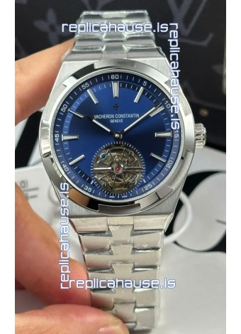 Vacheron Constantin Overseas Tourbillon Stainless Steel in Blue Dial Gold Strap 1:1 Mirror Replica