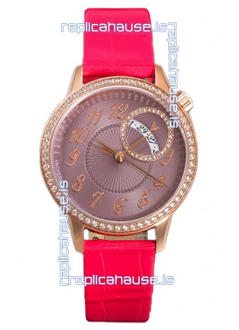 Vacheron Constantin Egerie Muse Rose Gold Casing in Brown Dial Swiss Replica