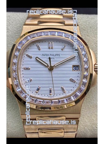 Patek Philippe Nautilus 5711/1R 1 1:1 Mirror Replica Watch in White Dial Rose Gold
