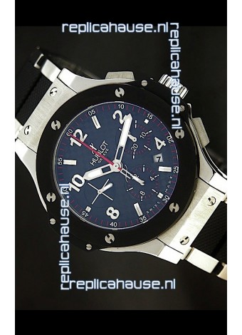 Hublot Big Bang Steel/Rubber Strap in Black Dial Ceramic Bezel