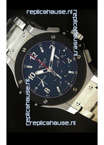 Hublot Big Bang Steel Strap in Black Dial with Ceramic Bezel