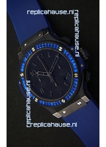 Hublot Big Bang Limited Edition All Black in Blue Dial