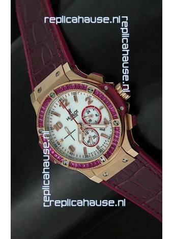 Hublot Big Bang All Black Edition Japanese Quartz Watch in Red Color