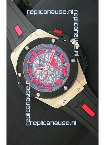 Hublot Big Bang King Power Manchester United Japanese Replica Rose Gold Watch