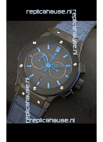 Hublot Big Bang Classic Fusion Swiss Replica PVD Watch in Blue Strap