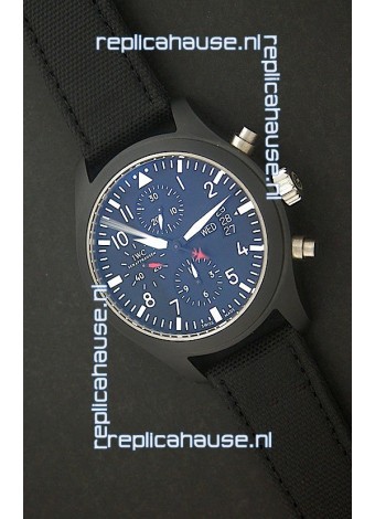 IWC Top Gun Full Ceramic Swiss Replica Watch in Blue Dial