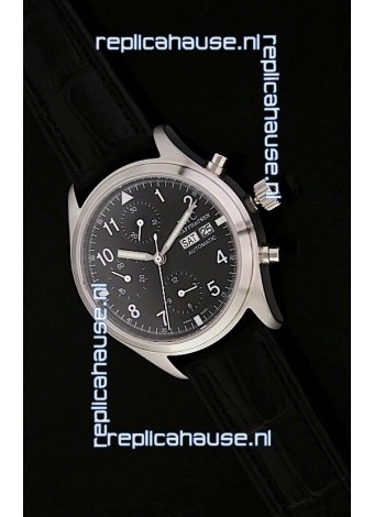 IWC Der Flieger Chronograph Swiss Replica Watch in Black