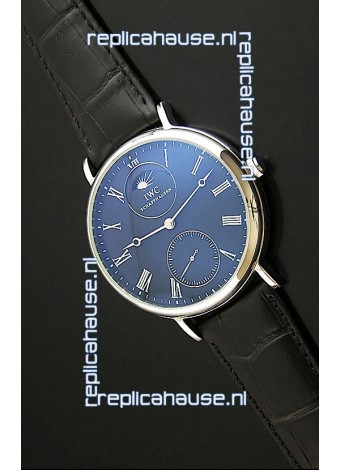 IWC Vintage Portifino MoonPhase Japanese Replica Watch in Black Dial