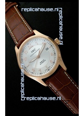 IWC Fliegeruhr International Watch Co. Swiss Automatic Rose Gold Watch in White Dial