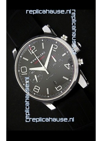 Mont Blanc Meisterstuck Timewalker Swiss Watch in Black Dial