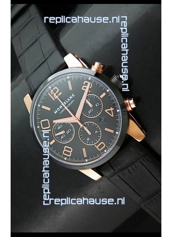 Mont Blanc Timewalker Swiss Watch in Rose Gold Case - Ultimate Mirror Replica