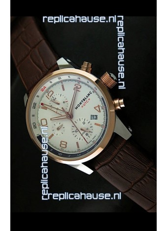 Mont Blanc UTC Japanese Replica Watch in Gold Bezel