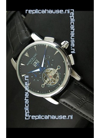 Mont Blanc Flying Tourbillon Japanese Replica Watch in Black Dial