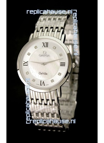 Omega DeVelie Japanese Replica Watch in Diamond Markers