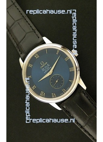 Omega DeVelie Co-Axial Chronometer Japanese Steel Watch in Dark Blue Dial