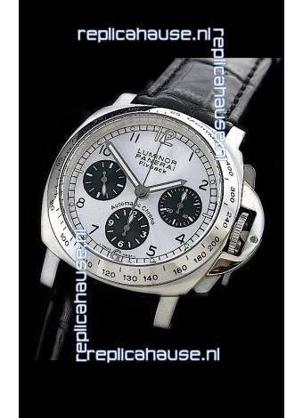 Panerai Luminor Flyback Automatic Swiss Watch in Silver Dial