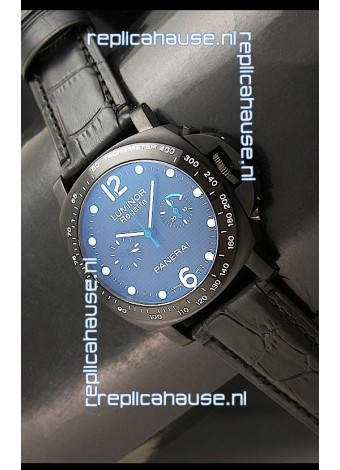 Panerai Luminor Regatta Swiss Watch in PVD Casing Leather Strap