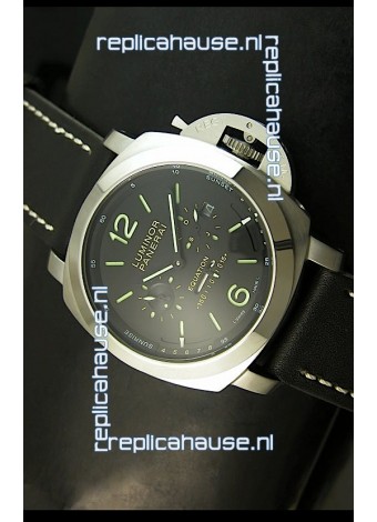 Panerai PAM365 L’Astronomo Luminor 1950 GMT Equation of Time Watch Black Dial Steel