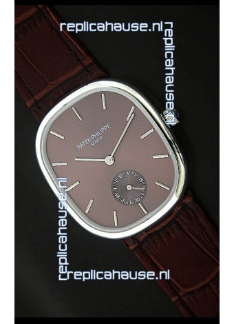 Patek Philippe Mens Golden Elipse Japanese Watch in Brown Dial