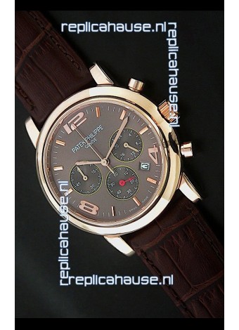 Patek Philippe Perpetual Calender Japanese Steel Watch in Brown Dial
