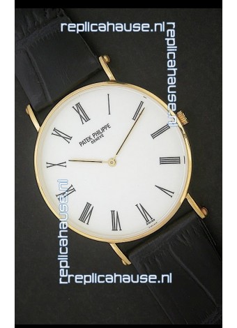 Patek Philippe Calatrava Japanese Quaartz Watch in White Dial