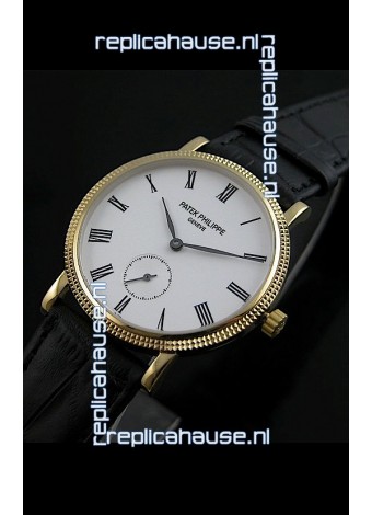 Patek Philippe Calatrava Japanese Mens Watch in Yellow Gold Case