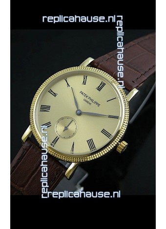 Patek Philippe Calatrava Japanese Mens Watch in Yellow Gold 