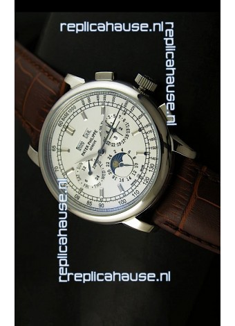 Patek Philippe Complications Japanese Replica Watch in White Dial