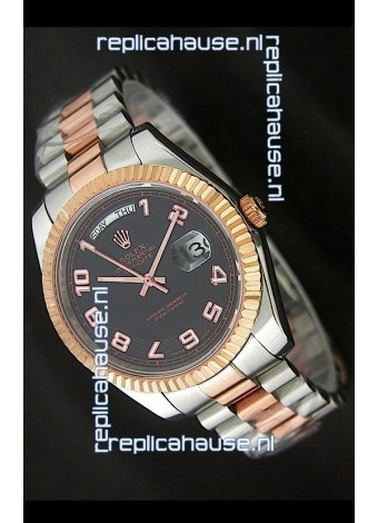 Rolex Oyster Perpetual Day Date II Japanese Replica Watch in Black Dial