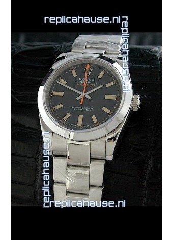 Rolex Oyster Perpetual Milgauss Japanese Replica Watch in Black Dial