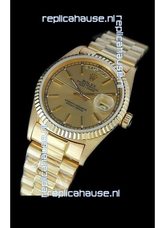 Rolex Replica Day Date Japanese Mens Gold Watch