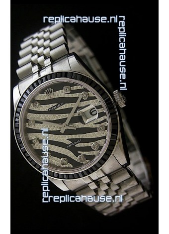 Rolex Datejust Mens Japanese Replica Watch in Leopard Dial