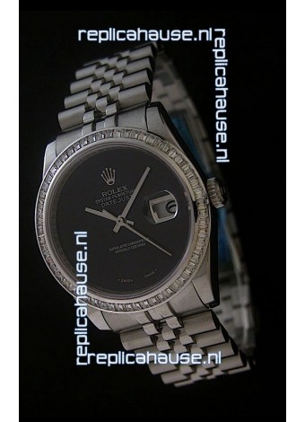Rolex Datejust Japanese Replica Watch in Full Black Dial