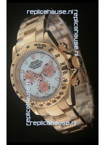 Rolex Daytona Japanese Replica Gold Watch in Rose Gold Subdials