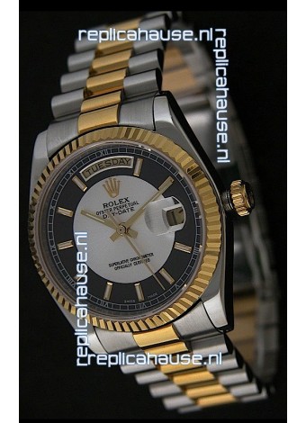 Rolex Day Date Just Japanese Replica Two Tone Gold Watch 