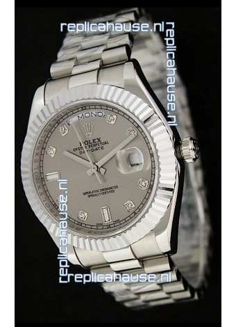 Rolex Oyster Perpetual Day Date Japanese Replica Watch in Grey Dial