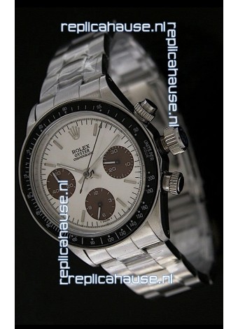 Rolex Daytona Oyster Perpetual Swiss Replica Steel Watch in Brown Sub dial