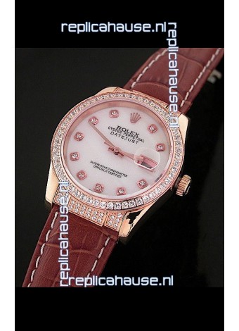 Rolex DateJust Japanese Mens Replica Watch in Mop White Dial