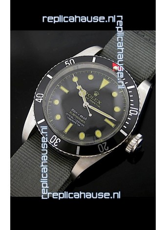 Rolex Submariner Swiss Replica Watch in Domed Crystal Green Nylon Strap