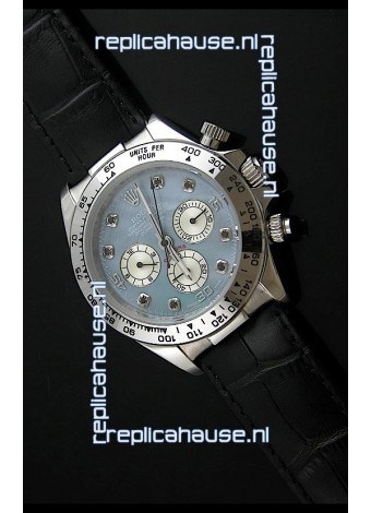 Rolex Daytona Japanese Replica Steel Watch in Light Blue Dial