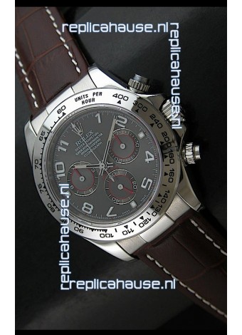 Rolex Daytona Cosmograph Swiss Replica Stainless Steel Watch in Grey Dial