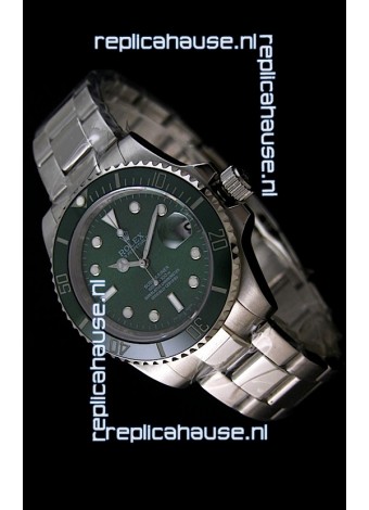 Rolex Submariner Swiss Gold Watch in Green Dial with Green Ceramic Bezel