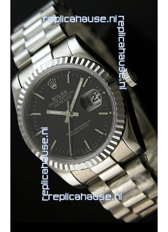 Rolex Replica Datejust Mens Swiss Watch in Black Dial - 41MM