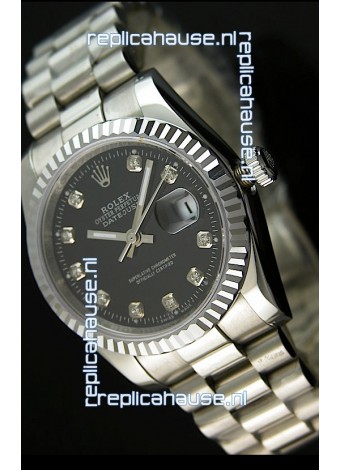 Rolex Replica Datejust Mens Swiss Watch in Black Dial - 41MM