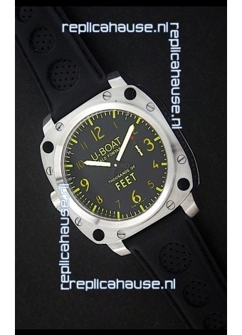 U-Boat Thousands of Feet Swiss Steel Automatic Watch in Yellow Markers