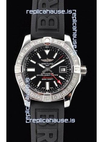 Breitling Avenger II Steel GMT Swiss Watch 1:1 Ultimate Edition - Black Dial