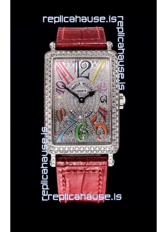 Franck Muller Long Island Color Dreams Ladies Swiss Watch in Pink Strap