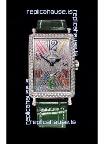Franck Muller Long Island Color Dreams Ladies Swiss Watch in Green Strap