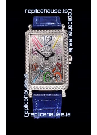 Franck Muller Long Island Color Dreams Ladies Swiss Watch in Blue Strap